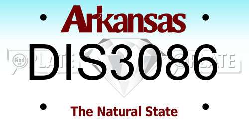 DIS3086 Arkansas License Plate