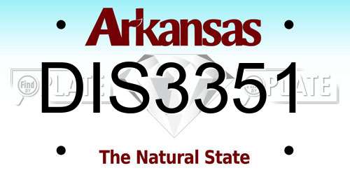 DIS3351 Arkansas License Plate