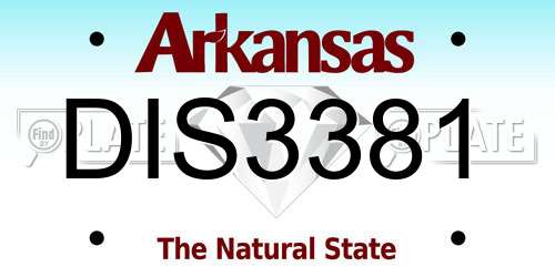 DIS3381 Arkansas License Plate