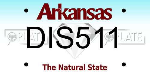 DIS511 Arkansas License Plate