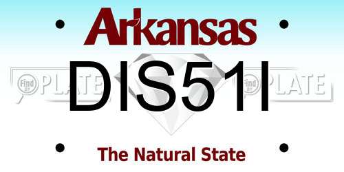 DIS51I Arkansas License Plate
