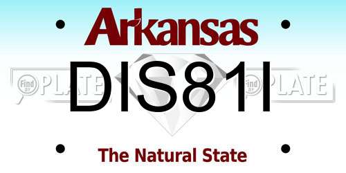 DIS81I Arkansas License Plate