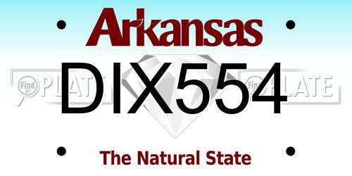 DIX554 Arkansas License Plate