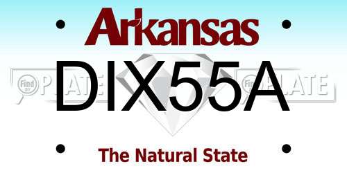 DIX55A Arkansas License Plate