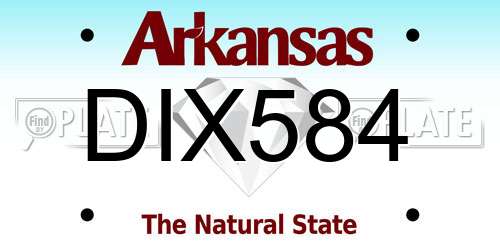 DIX584 Arkansas License Plate