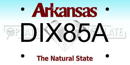 DIX85A Arkansas License Plate
