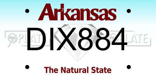 DIX884 Arkansas License Plate