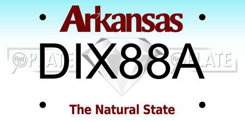DIX88A Arkansas License Plate
