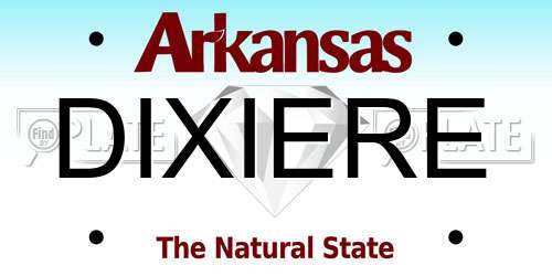 DIXIERE Arkansas License Plate
