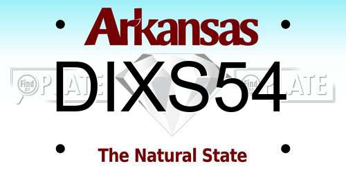 DIXS54 Arkansas License Plate