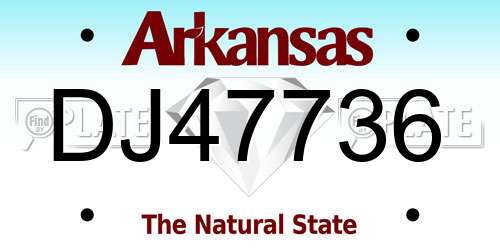 DJ47736 Arkansas License Plate