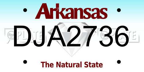 DJA2736 Arkansas License Plate