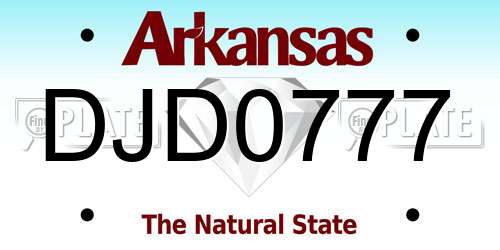 DJD0777 Arkansas License Plate
