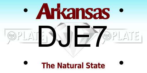DJE7 Arkansas License Plate