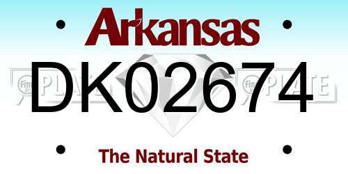 DK02674 Arkansas License Plate
