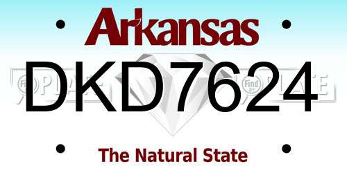 DKD7624 Arkansas License Plate