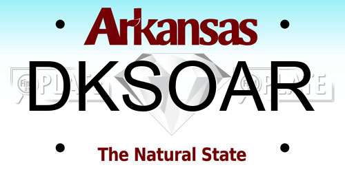 DKSOAR Arkansas License Plate