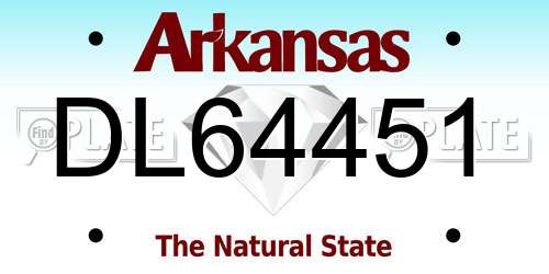 DL64451 Arkansas License Plate