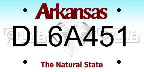 DL6A451 Arkansas License Plate
