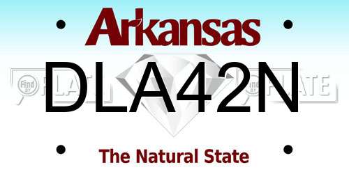 DLA42N Arkansas License Plate
