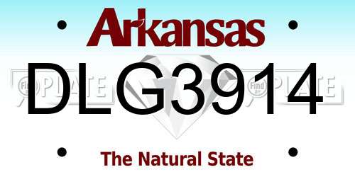 DLG3914 Arkansas License Plate