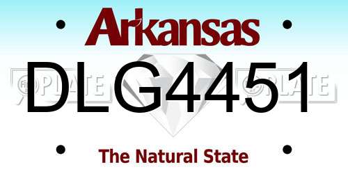 DLG4451 Arkansas License Plate