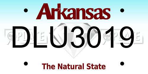 DLU3019 Arkansas License Plate