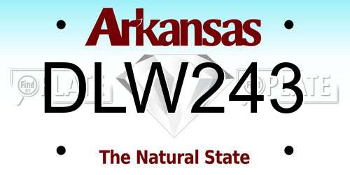 DLW243 Arkansas License Plate