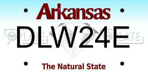 DLW24E Arkansas License Plate