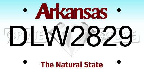 DLW2829 Arkansas License Plate