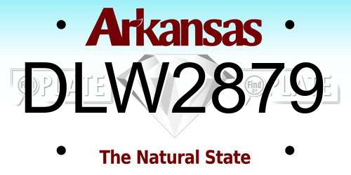DLW2879 Arkansas License Plate