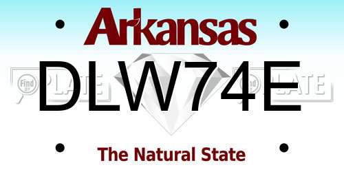 DLW74E Arkansas License Plate