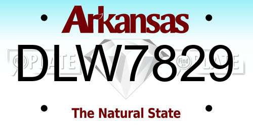 DLW7829 Arkansas License Plate
