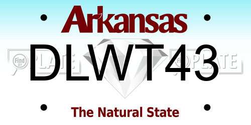 DLWT43 Arkansas License Plate
