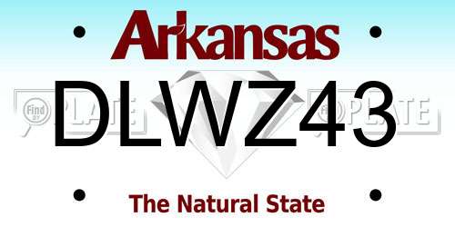 DLWZ43 Arkansas License Plate