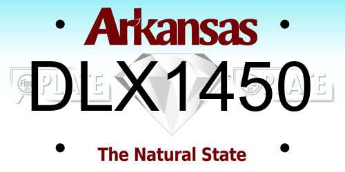 DLX1450 Arkansas License Plate