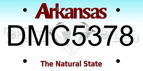 DMC5378 Arkansas License Plate