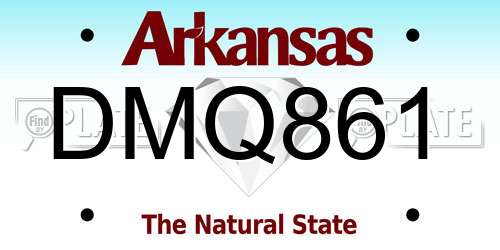 DMQ861 Arkansas License Plate