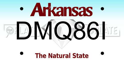 DMQ86I Arkansas License Plate