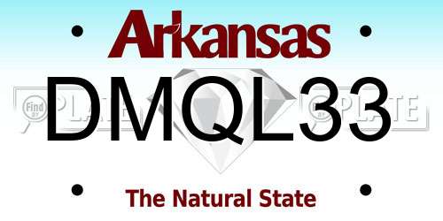 DMQL33 Arkansas License Plate