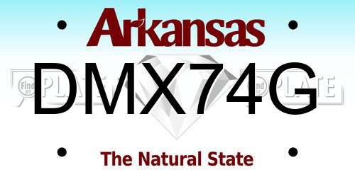 DMX74G Arkansas License Plate