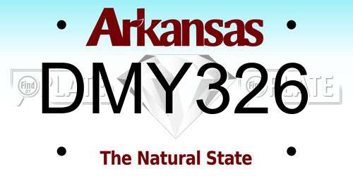 DMY326 Arkansas License Plate
