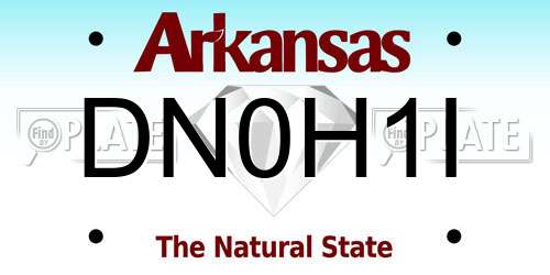 DN0H1I Arkansas License Plate