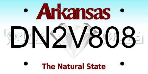 DN2V808 Arkansas License Plate