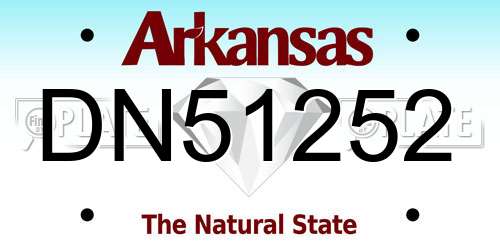 DN51252 Arkansas License Plate