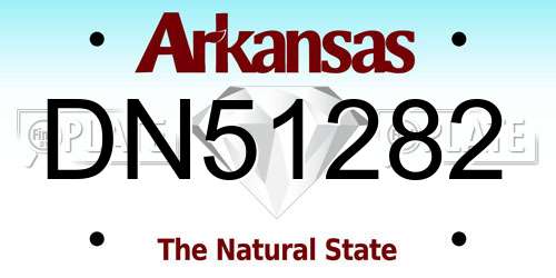 DN51282 Arkansas License Plate