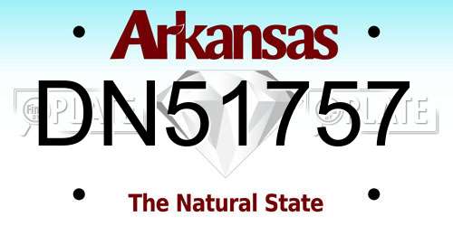 DN51757 Arkansas License Plate