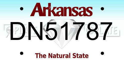 DN51787 Arkansas License Plate
