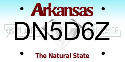 DN5D6Z Arkansas License Plate