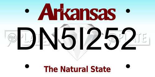 DN5I252 Arkansas License Plate